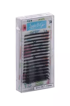 Ресницы Lash&Go д/наращивания микс M/0.10/7-14 mm 16 линий черные