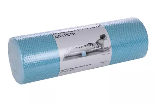 Ролик INDIGO IN021 массажный д/йоги 45х15 см синий