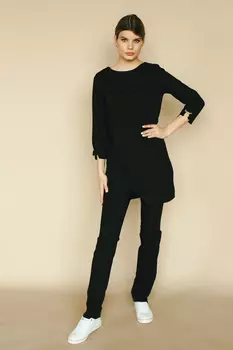 Рубашка DOCLIKE медицинская DL 424 ассиметричная удлиненная черный р 48