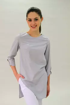Рубашка DOCLIKE медицинская DL 424 ассиметричная удлиненная серый р 44