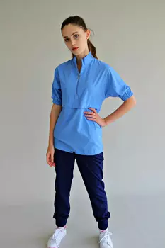 Рубашка DOCLIKE медицинская DL 426 в стиле спорт голубой р 44
