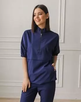 Рубашка DOCLIKE медицинская DL 426 в стиле спорт синий р 42