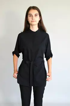 Рубашка DOCLIKE медицинская DL 427 с поясом черный р 42-44