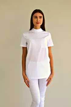 Рубашка DOCLIKE медицинская DL 428 молния по спинке белый р 44