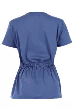 Рубашка Доктор Чехов медицинская с V-образным вырезом коротний рукав женская синяя р 48