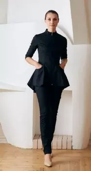 Рубашка Лечи Красиво медицинская с баской на молнии р.46 черный