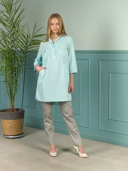 Рубашка медицинская ИридаМед м-245 светло-бирюзовый р 48