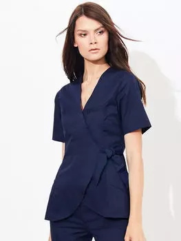 Рубашка медицинская Medcostume женская МС6077 рукав 3/4 темно-синяя р 50