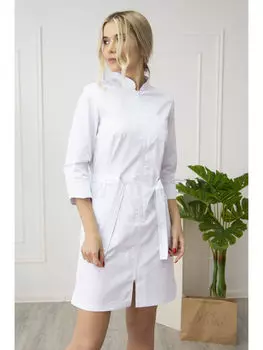 Рубашка MiTa медицинская белый с белым поясом рост 158-164 р 42