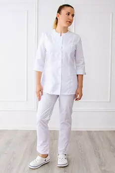 Рубашка MiTa медицинская на кнопках белый р 44