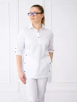 Рубашка MiTa медицинская с удлинением по спинке белый р 42