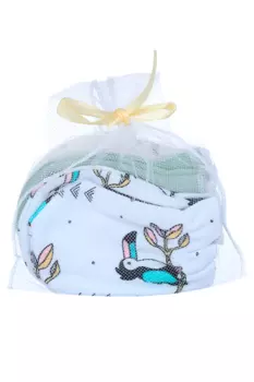 Рукавички-антицарапки Мьельк звезды/туканы/меджик минт бел/светло-бирюзов, 3 шт