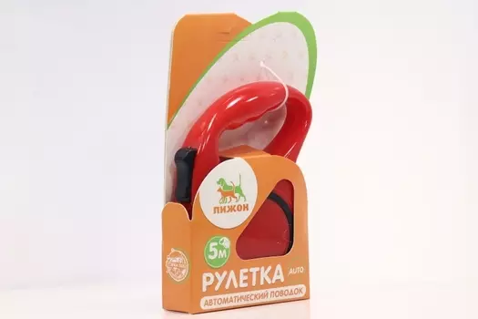 Рулетка эргономичная, 5 м, до 15 кг, красная