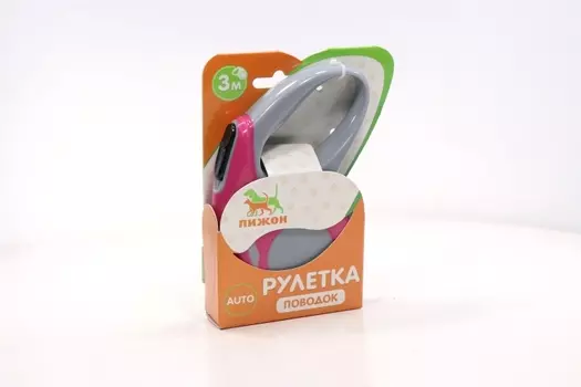 Рулетка "Молния", 3 м, до 11,5 кг, розовая