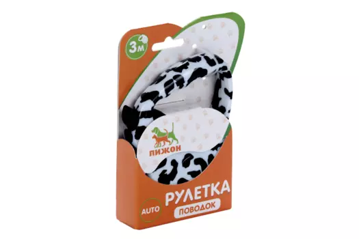 Рулетка Пижон с принтом Стрим , 3 м, вес животного до 12 кг, расцветка жираф