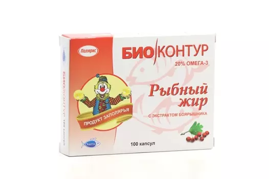 Рыбий жир Биоконтур боярышник, 330 мг, 100 шт, капсулы