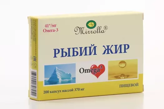 Рыбий жир Миррола, 370 мг, 200 шт, капсулы