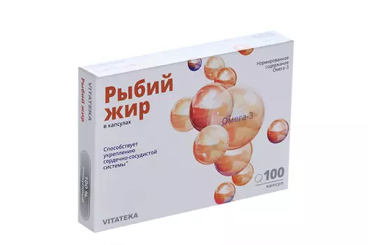 Рыбий жир Витатека, 0,37 г, 100 шт, капсулы