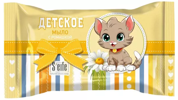 S'EIFE Мыло туалетное штампованное "Детское" с ромашкой, 100г