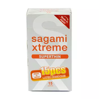 Sagami Xtreme Superthin 15 шт. Презервативы ультратонкие, латекс 0,04 мм