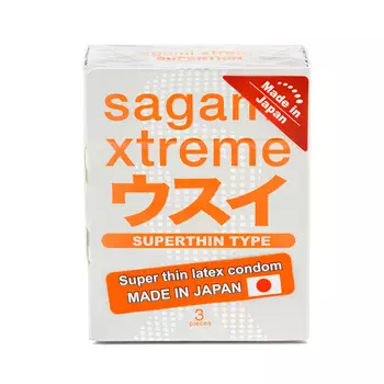 Sagami Xtreme Superthin 3 шт. Презервативы ультратонкие, латекс 0,04 мм