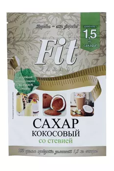 Сахар FitParad со стевией кокосовый, 150 г, дой-пак