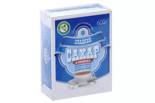 Сахар Сладкий втрое слаще в кубиках, 600 г