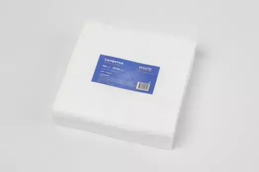 Салфетка 20*20 пачка White line белый, 100штук