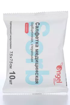 Салфетка Ангел мед сорб марл стер 8 сл 7,5 см х 7,5 см, 10 шт