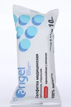 Салфетка Ангел мед сорб неткан стер однослойная 16х14 см, 10 шт