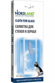 Салфетка для стекол и зеркал NORDLAND, 31 х 32 см, 1 шт