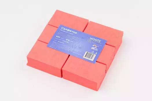 Салфетка маникюрная для искусственного покрытия 4*6 пачка White line розовая (Россия) №400