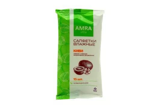 Салфетки Амра влажные освеж ягодный микс, 15 шт
