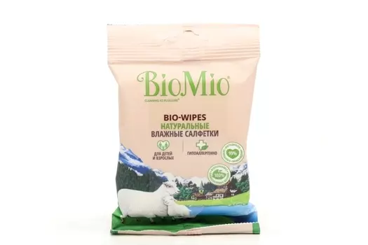 Салфетки BioMio Bio-WIPES влажные, 15 шт