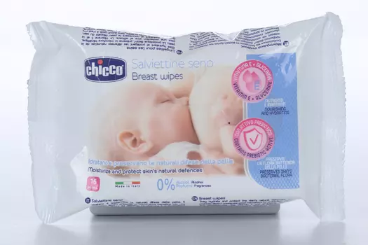 Салфетки Chicco очищающие д/груди (с 0 мес), 16 шт