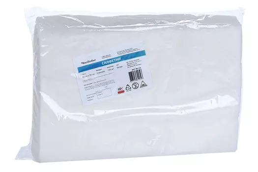 Салфетки Чистовье Спанлейс однораз впитывающ 20х30 см, 100 шт, бел