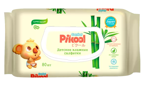 Салфетки детские Пикул Комфорт влажн экстракт алоэ/календулы, 80 шт