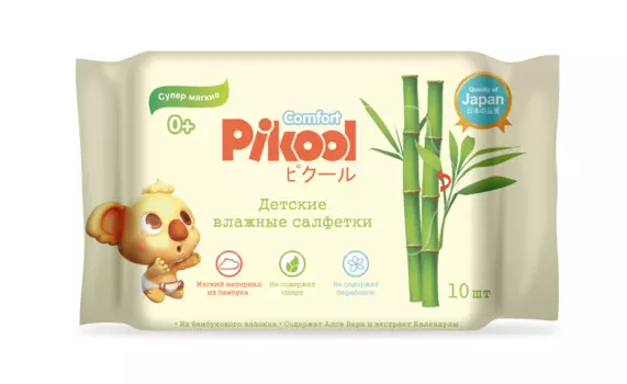 Салфетки детские Пикул Комфорт влажн экстракт алоэ/календулы, 10 шт