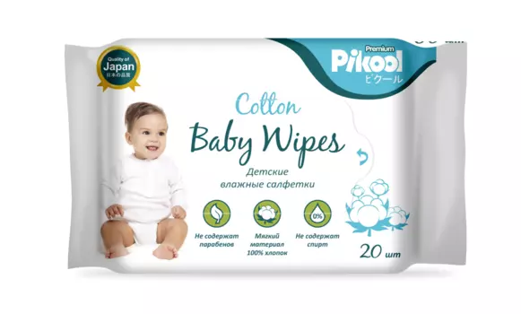 Салфетки детские Пикул Премиум влажн экстракт алоэ/ромашки/граната, 20 шт