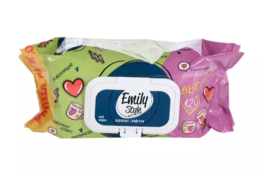 Салфетки Emily Style д/всей семьи влаж с клапаном, 120 шт