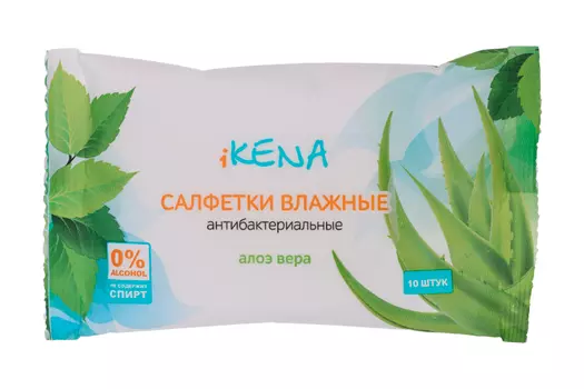 Салфетки Икена Алоэ вера влаж антибакт, 10 шт
