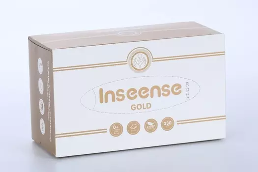 Салфетки Inseense GOLD бумажные 2 слоя картон коробка, 230 шт, (4650099654958)