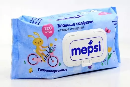 Салфетки Мепси влажные/гипоаллергенные/детские, 120 шт