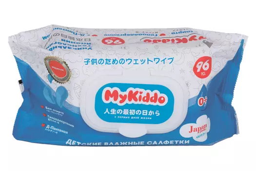 Салфетки MyKiddo влажные с пантенолом детские, 96 шт