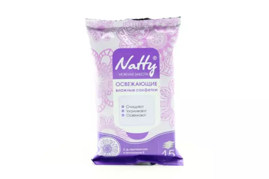 Салфетки Нэтти влажн с Д-пантенолом и вит Е, 15 шт