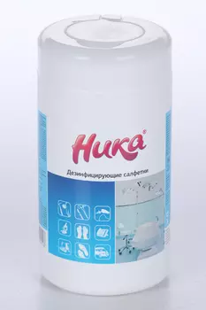 Салфетки Ника д/уборки Влажные дезинфицирующие в рулоне 60 шт