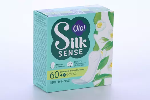 Салфетки Ola Silk Sense Daily Deo зеленый чай ежедн, 60 шт