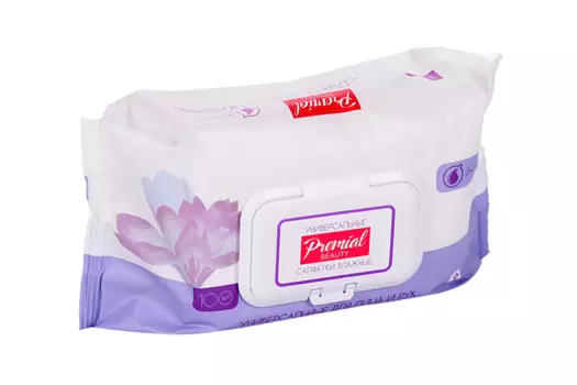 Салфетки Premial natural влажные универсальные с экстрактом крокуса, 100 шт