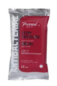 Салфетки Premial влажн антибактериальные, 15 шт