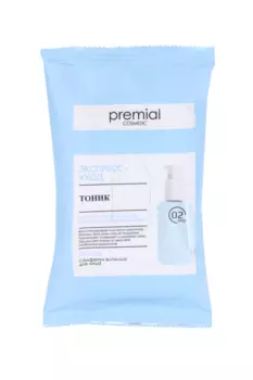 Салфетки Premial влаж косм антиоксидант компл/экстр лепестков рос с тоником д/лица, 15 шт